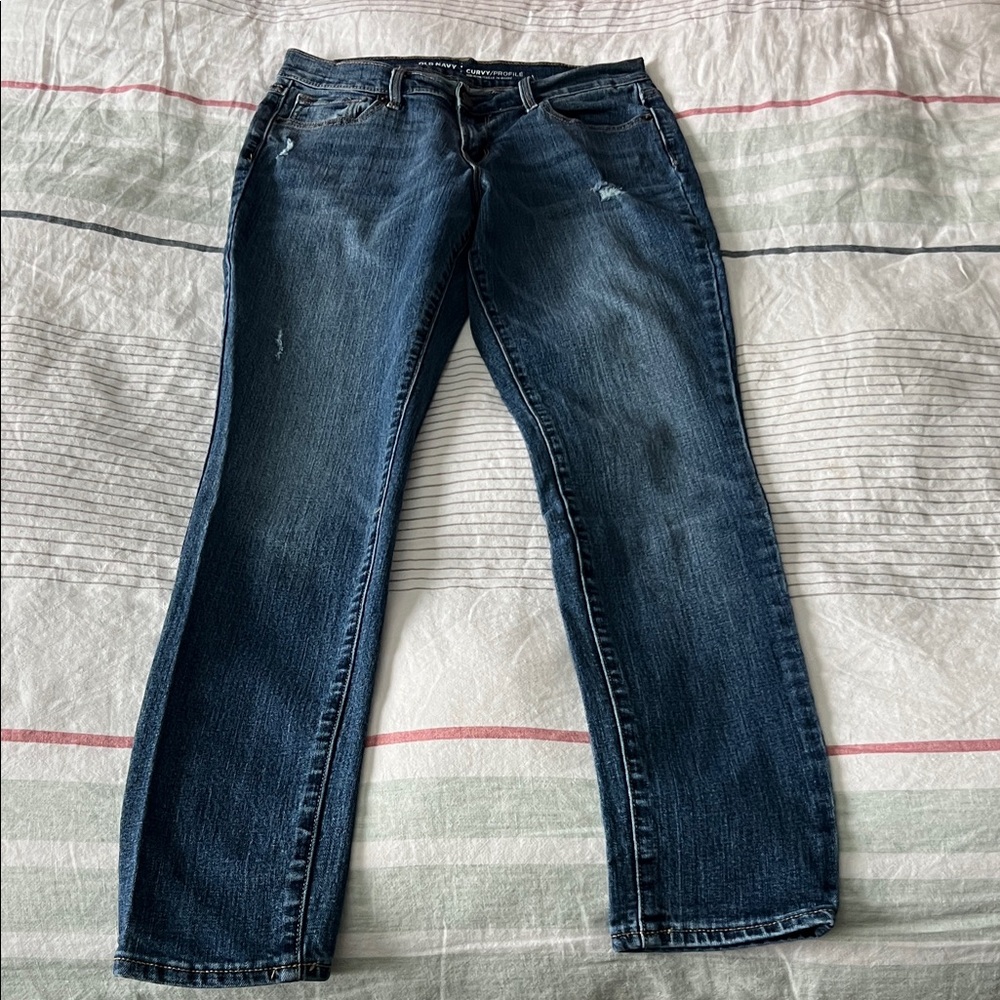 Old Navy Women's Dark Blue Straight Leg Jeans